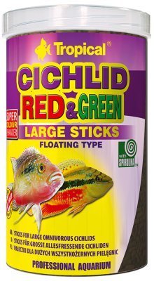 Tropical Cichlid Red&Green Large sticks 1 litra