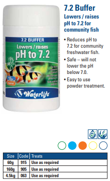 Waterlife 7.2 BUFFER 160g akvaarioveden pH:n vakauttamiseen
